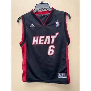 Adidas Miami Heat LeBron James 6 Youth Boys Medium Basketball Jersey Black Red